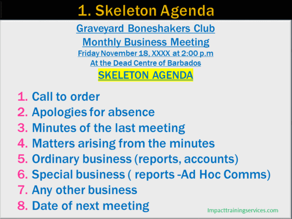 image of example of skeleton agenda