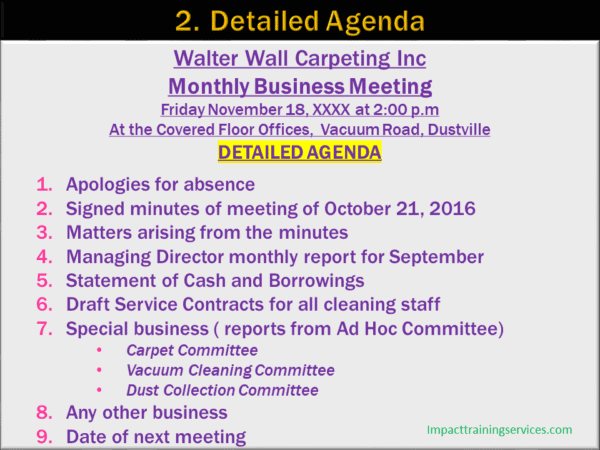 image of example of detailed agenda