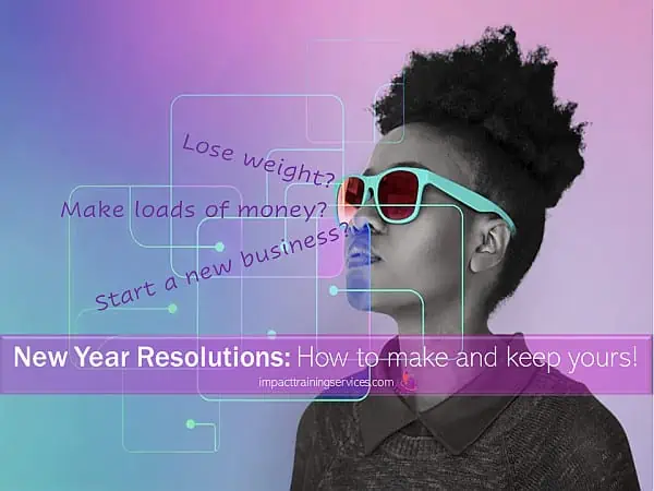 Cover image for new year resolutions showing a woman looking into the future